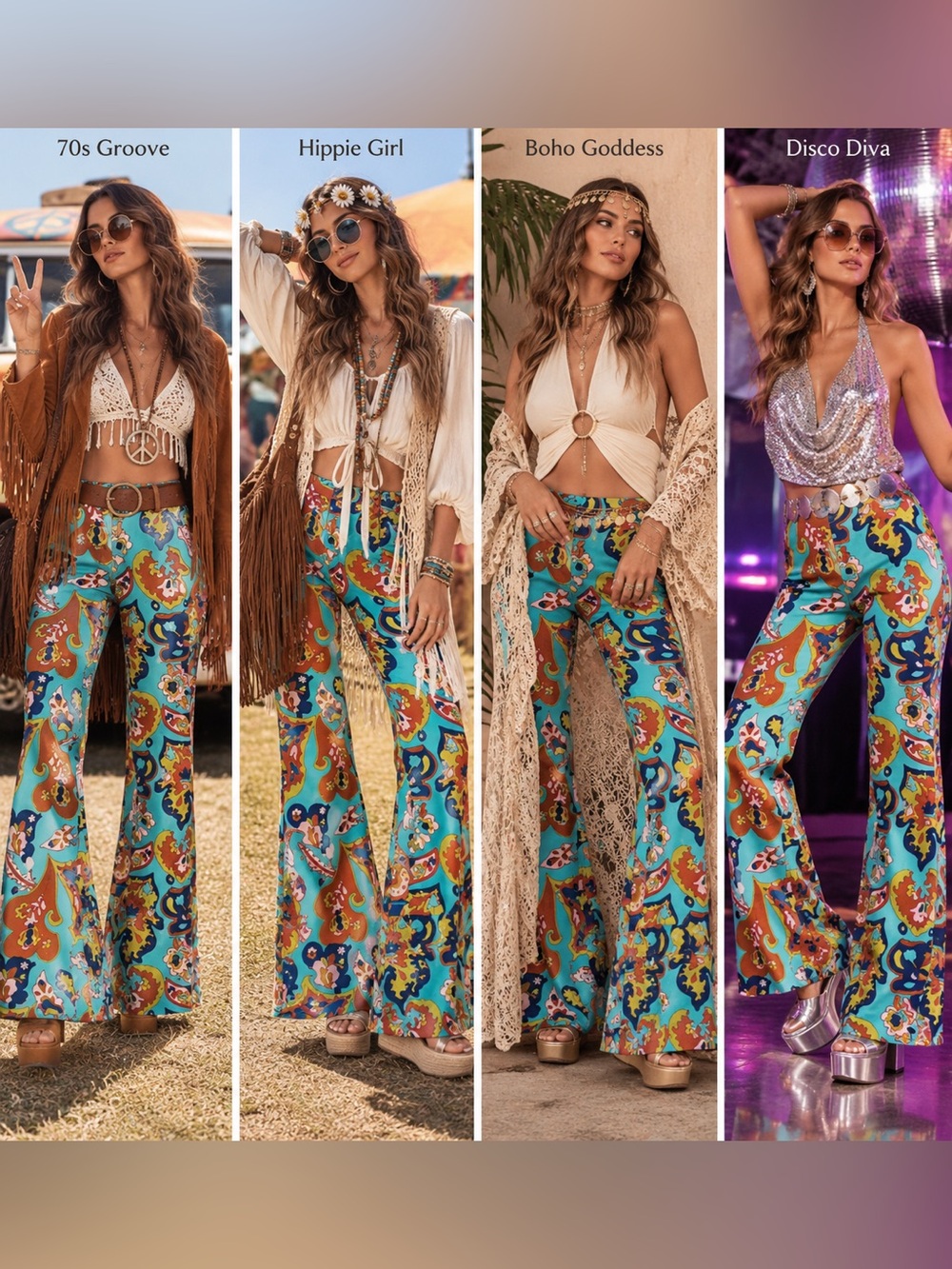 Free People Down And Out Printed Flare Pants